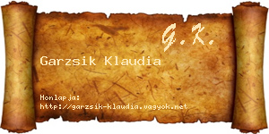 Garzsik Klaudia névjegykártya